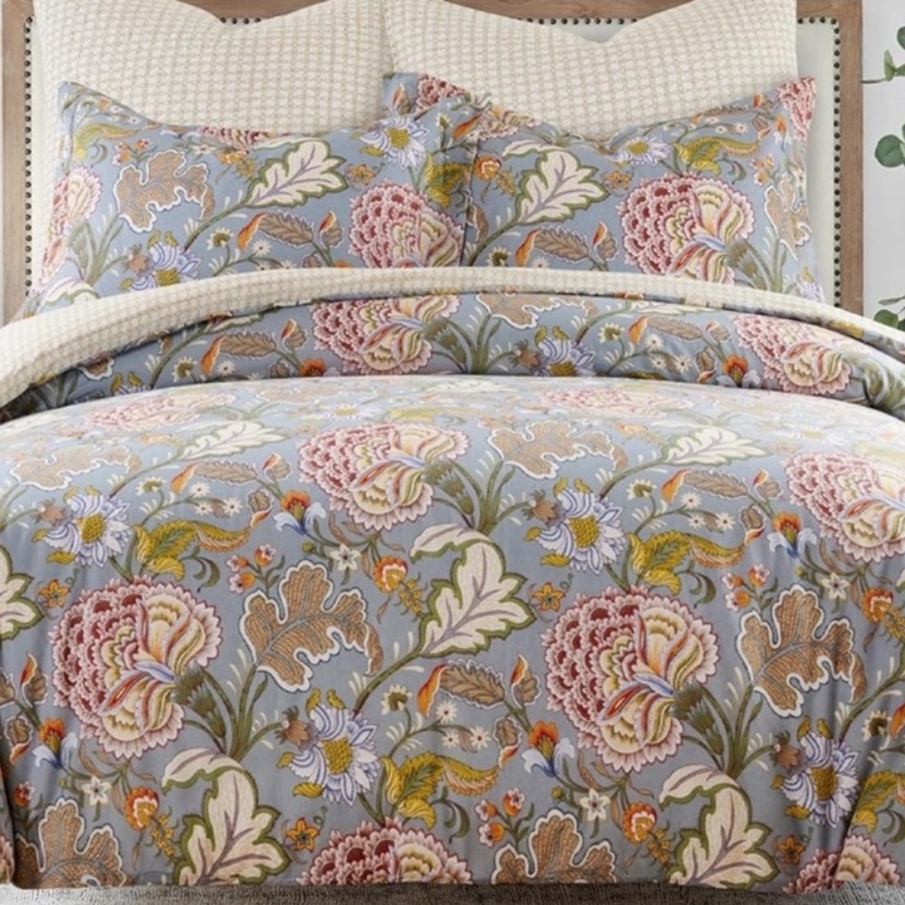 🆕 PB Style Floral Queen Duvet Cover 3 piece Set Cotton Bedding Soft Luxury NEW